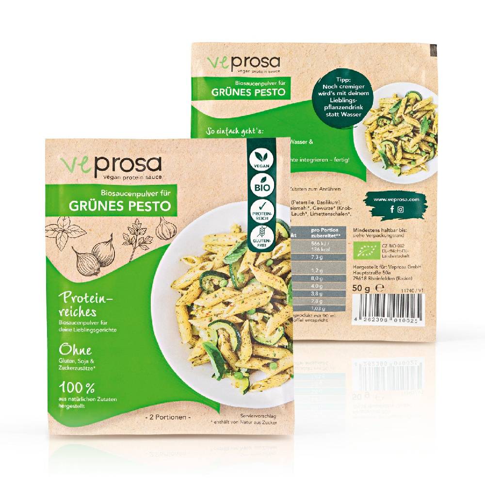 veprosa vegan protein sauce Biosaucenpulver für grünes Pesto (50 g) Fabrikverkauf