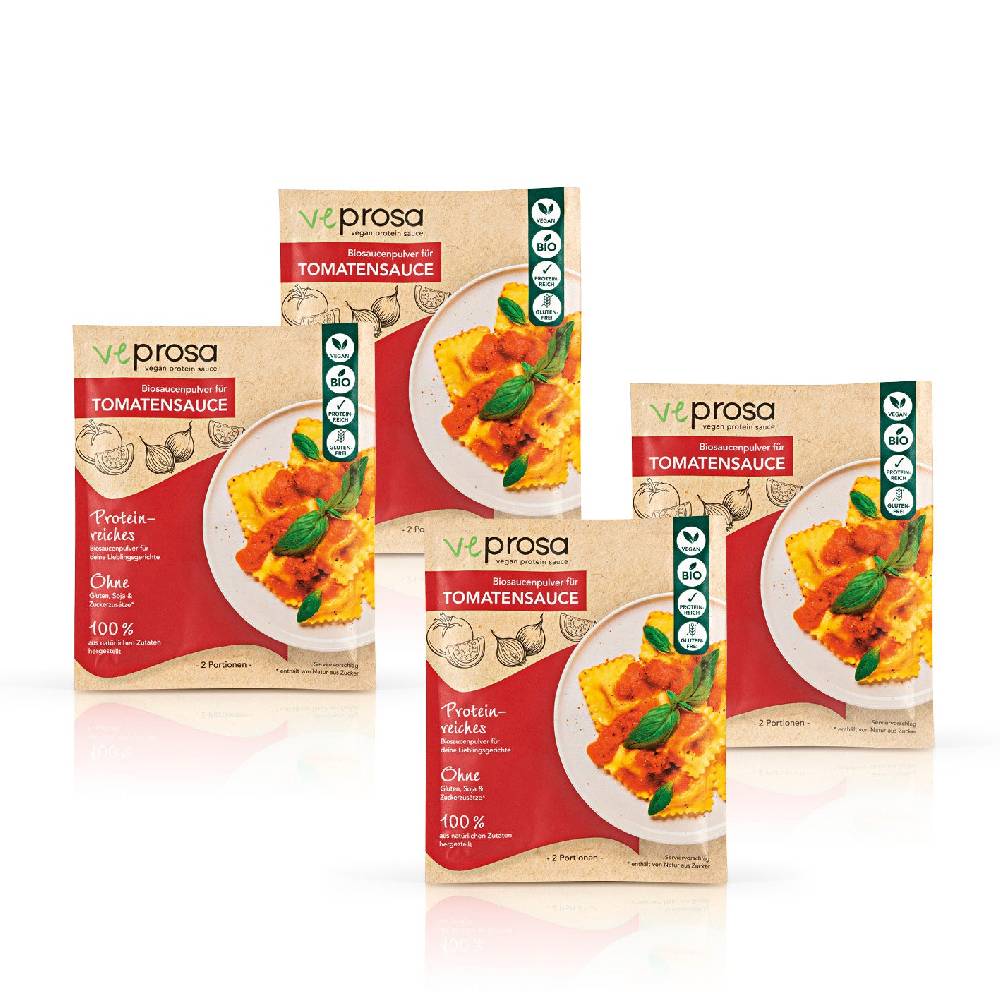 veprosa vegan protein sauce Biosaucenpulver für Tomatensauce - 4er-Set (4x 50 g)
