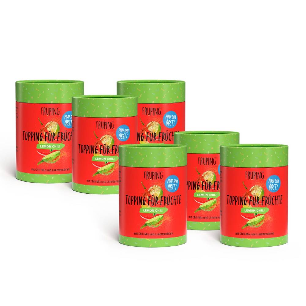 Fruping Topping für Früchte - Lemon Chili - 6er-Set (6x 45g)