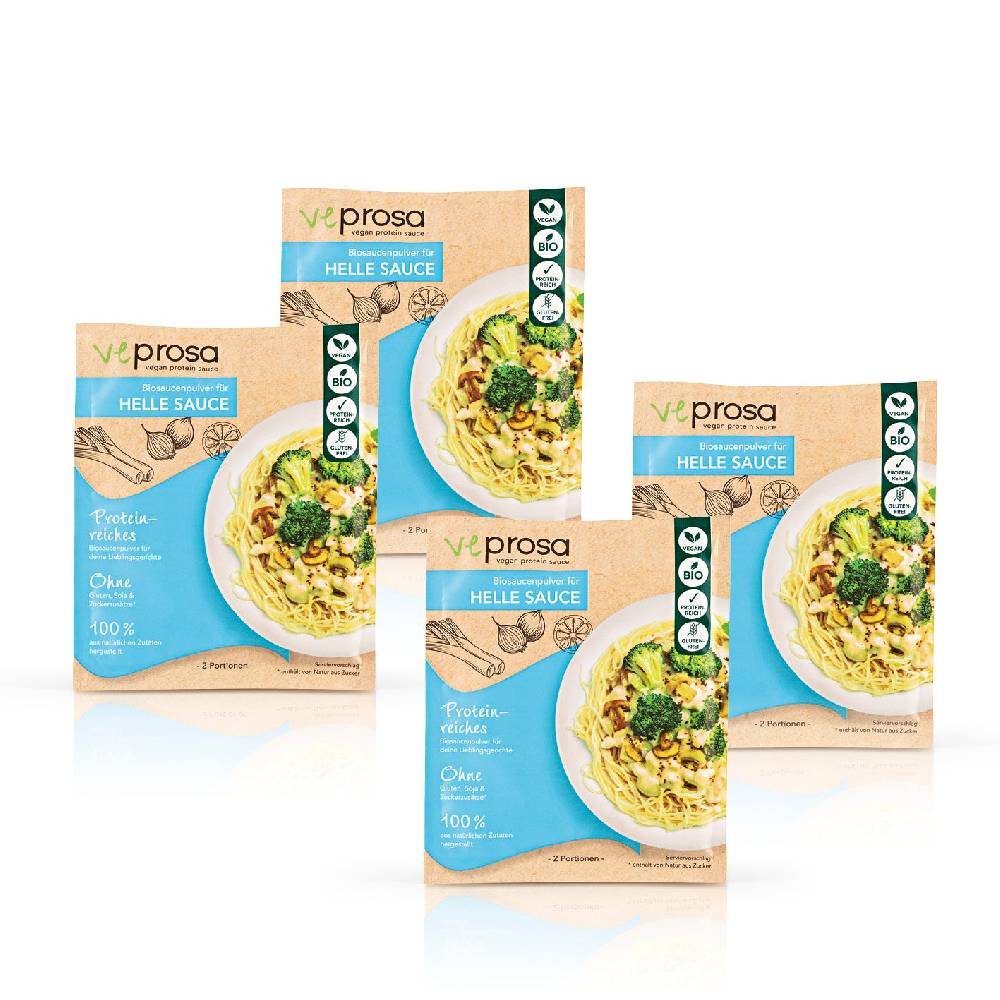 veprosa vegan protein sauce Biosaucenpulver für helle Sauce - 4er-Set (4x 50 g)
