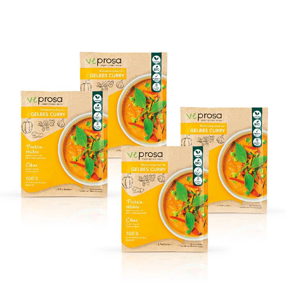 veprosa vegan protein sauce Biosaucenpulver für gelbes Curry - 4er-Set (4x 50 g)