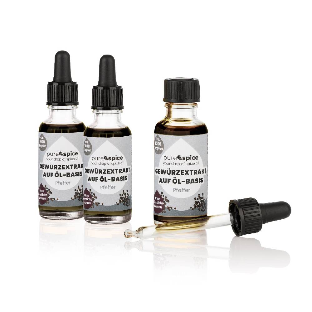 pure\u0026spice Gewürzextrakt Pfeffer 3er-Set - (3x 30ml)