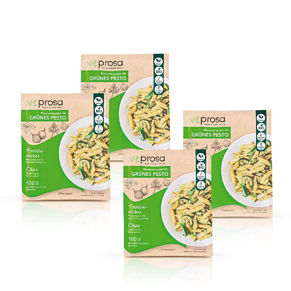 veprosa vegan protein sauce Biosaucenpulver für grünes Pesto - 4er-Set (4x 50 g)