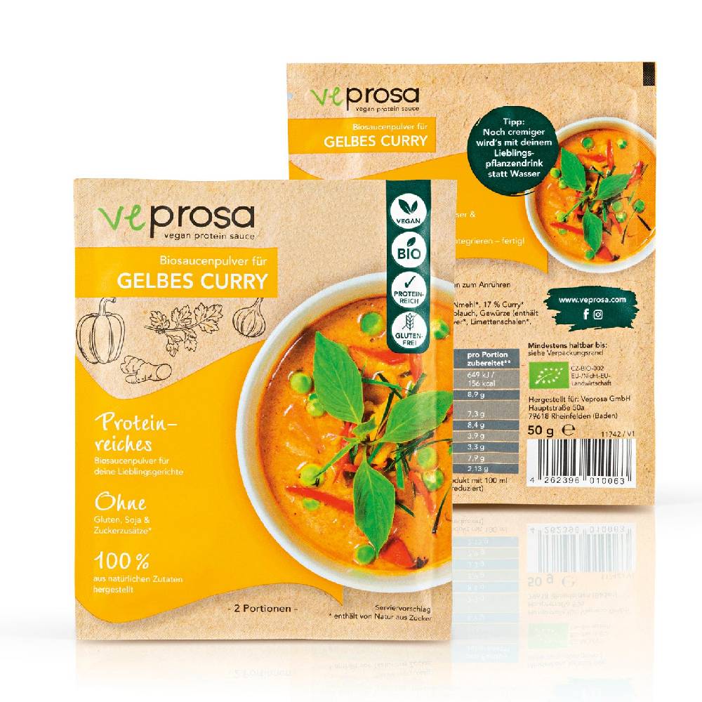 veprosa vegan protein sauce Biosaucenpulver für gelbes Curry (50 g)