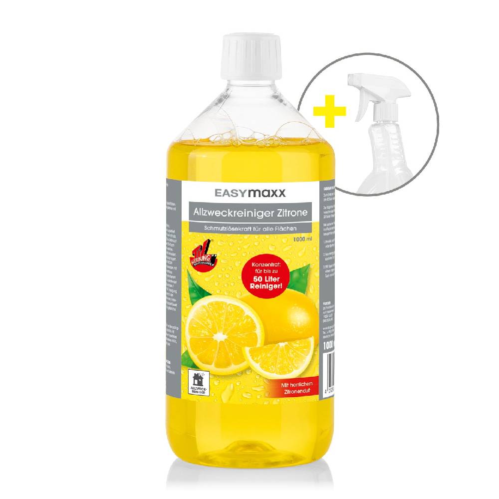 EASYmaxx Reinigungsmittel Zitrone 1000ml inkl. Sprühflasche