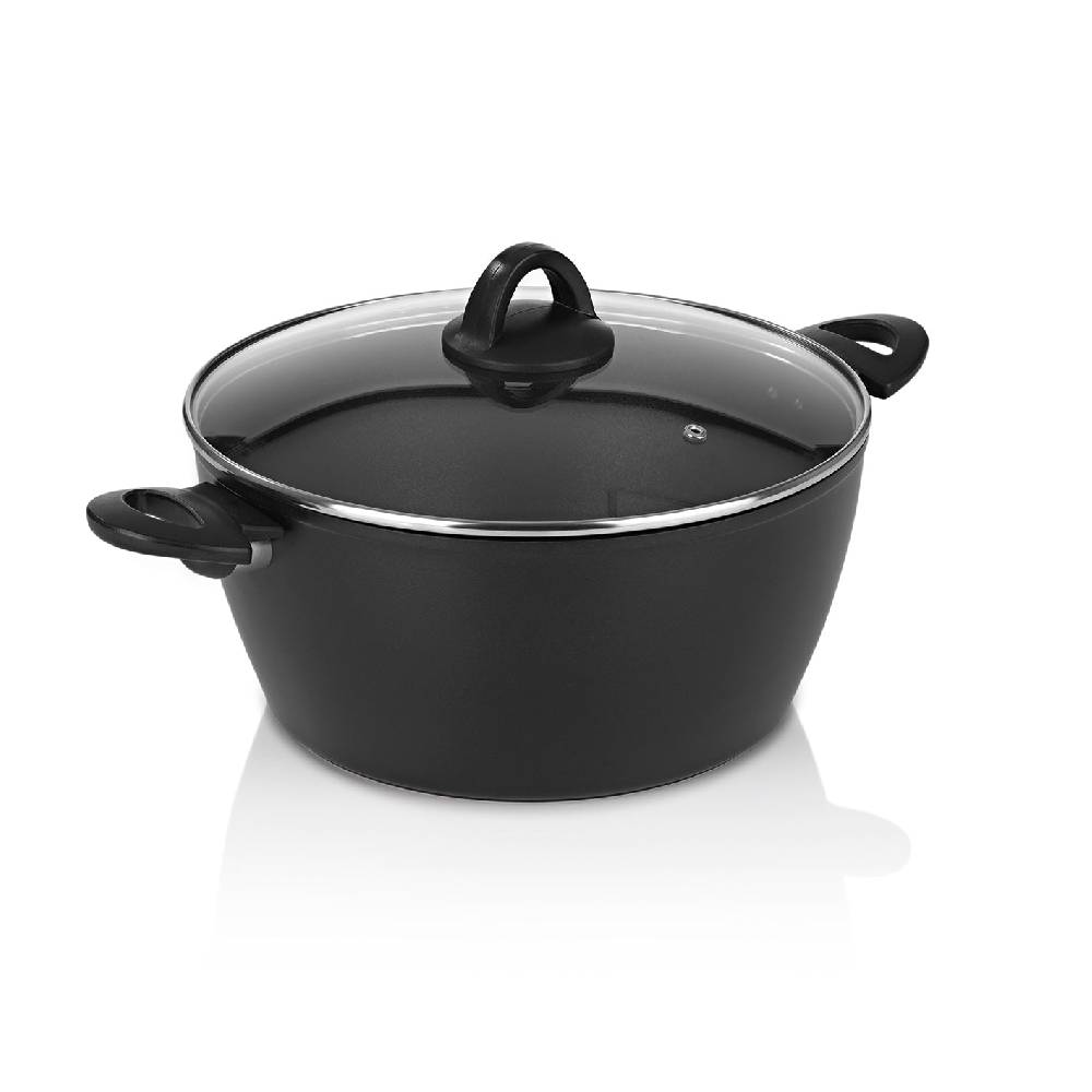 Bratoni Aluminium-Kochtopf geschmiedet - 28 cm - schwarz