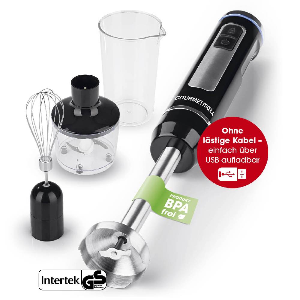 GOURMETmaxx Akku-Stabmixer mit XL-Zubehör-Set