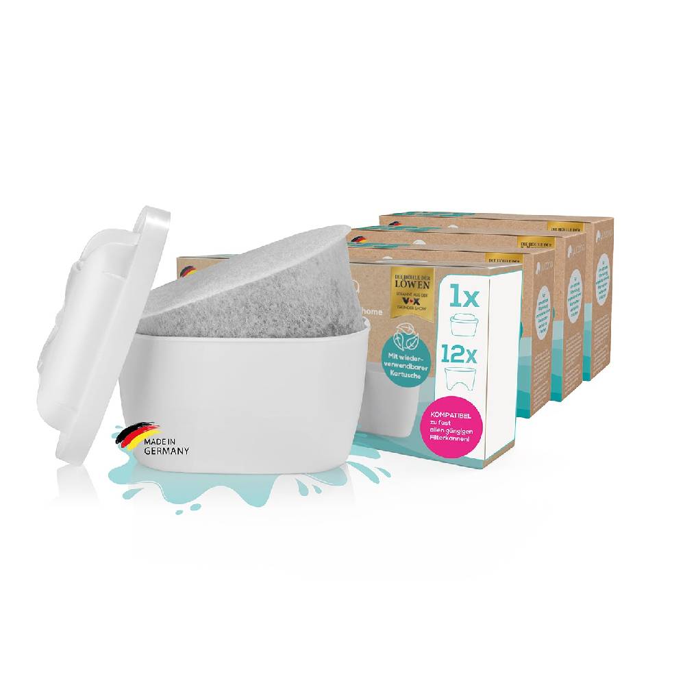 yucona Wasserfilter Starter-Kit - Kartusche mit 12 Filtertaschen