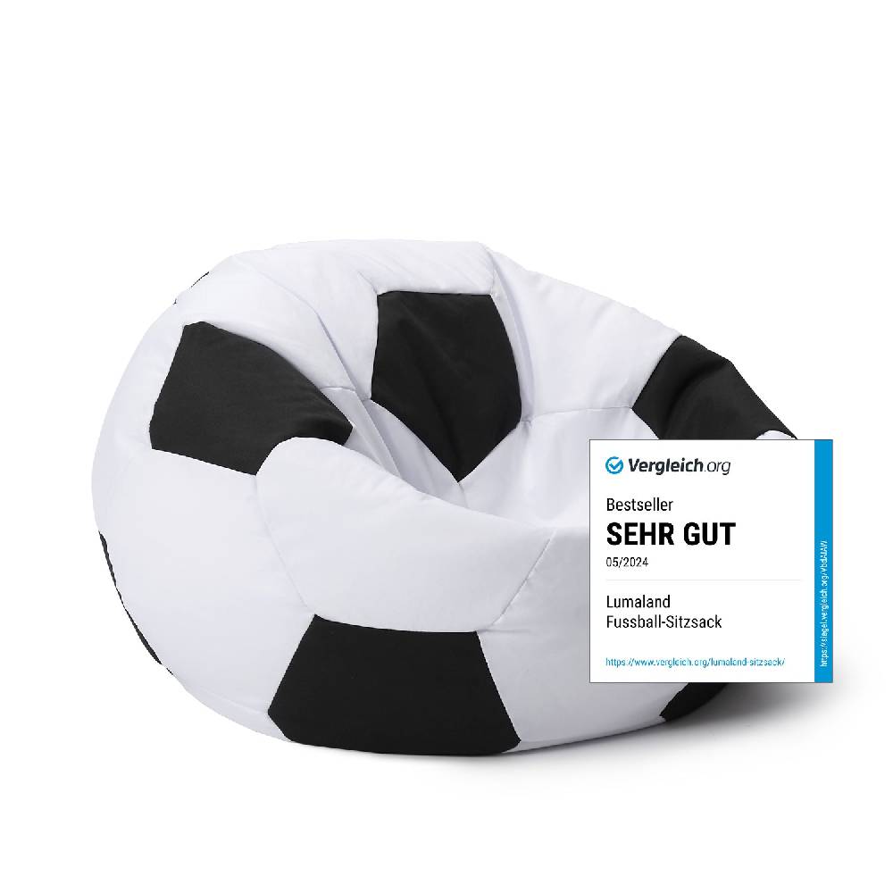 LUMALAND Luxury Fußball Sitzsack (170 L) - indoor & outdoor
