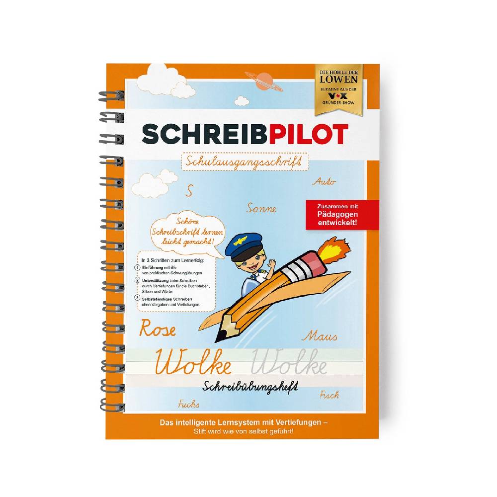 SCHREIBPILOT Heft Schreibschrift - Schulausgangsschrift - mit Bleistift und Radiergummi - DIN-A4
