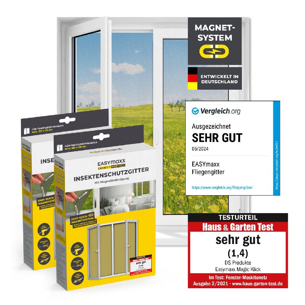 EASYmaxx Insektenschutzgitter mit Magnetbefestigung - 2er-Set