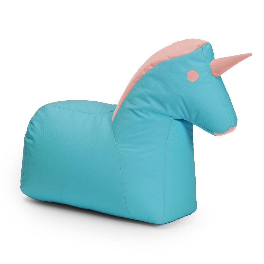LUMALAND Kindersitzsack Animal Line Einhorn (120 L) - indoor & outdoor - Türkis/Pastell Pink Begrenzt auf 3 Tage