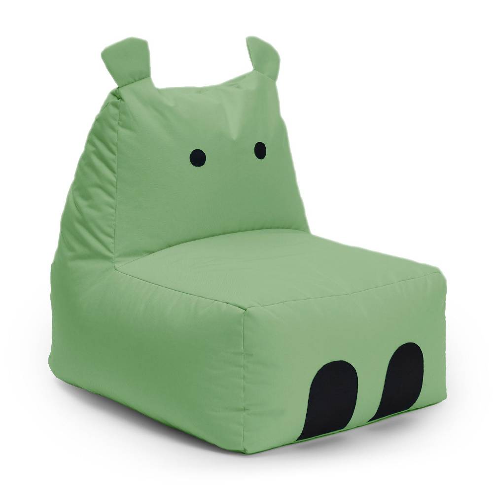 LUMALAND Kindersitzsack Animal Line Hippo (200 L) - indoor & outdoor - Pastell Grün