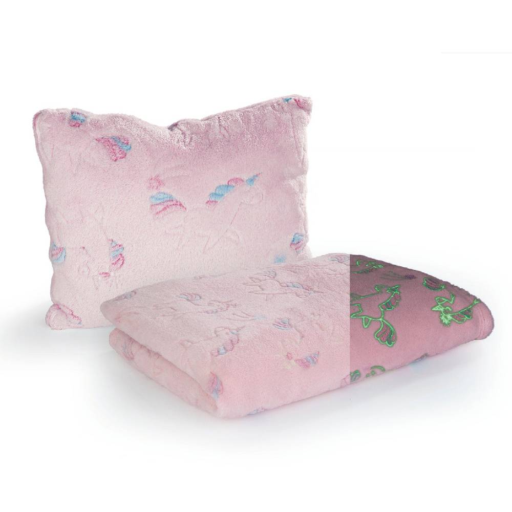 MAXXMEE Verwandlungskissen Glow in the dark - Kuschelkissen & Kuscheldecke - Einhorn