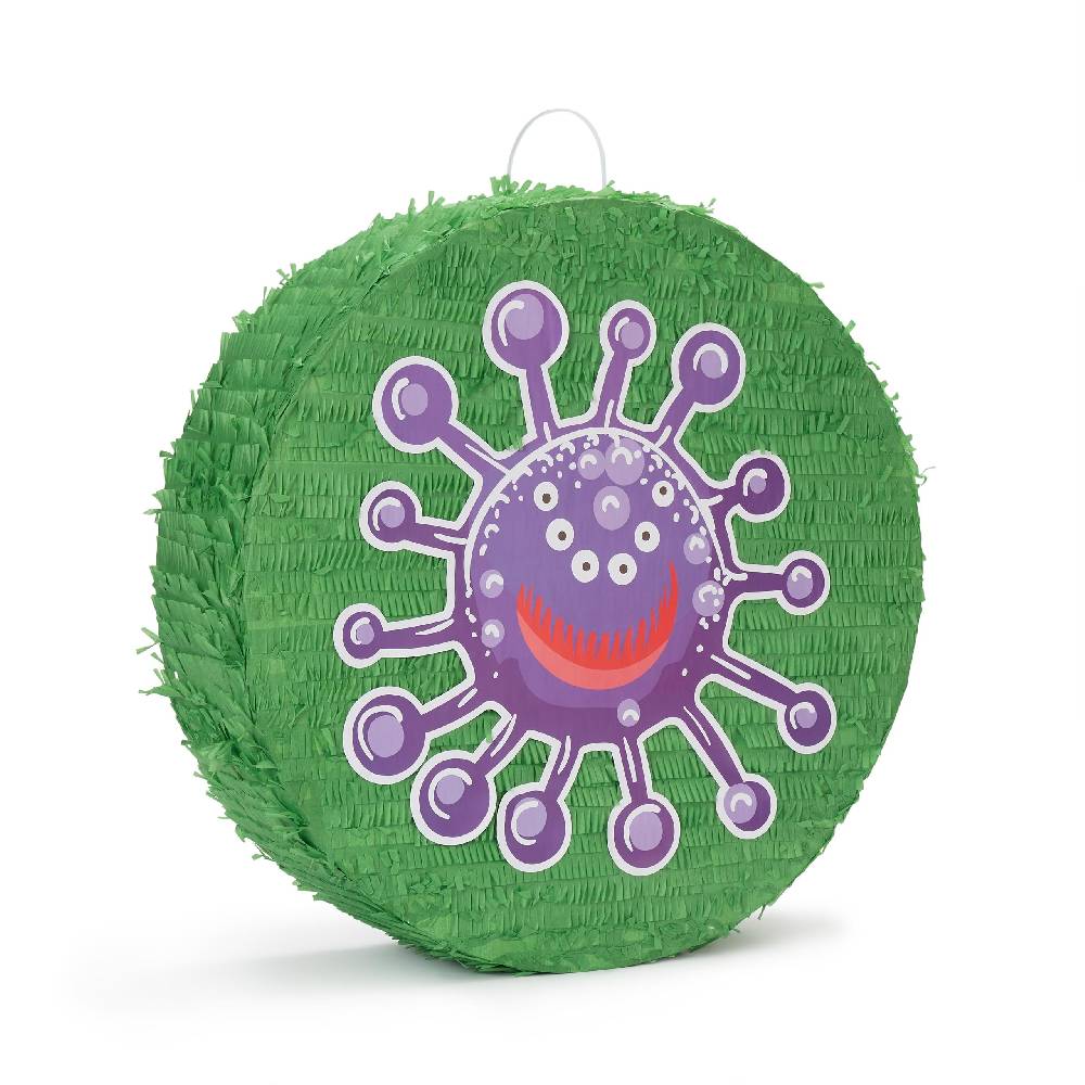 LUMALAND Pinata Set zum Befüllen inkl. Schläger & Augenbinde "Beat The Virus"