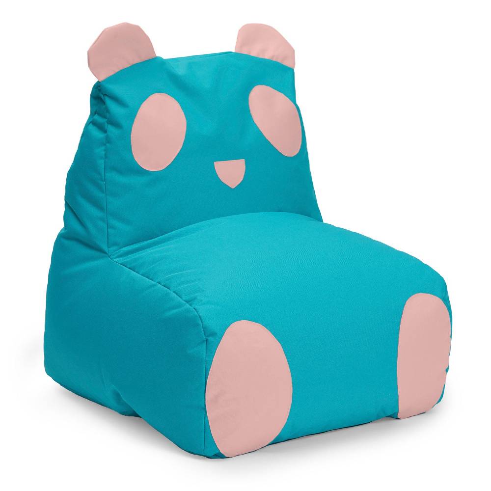 LUMALAND Kindersitzsack Animal Line Panda (180 L) - indoor & outdoor - Türkis/Pastell Pink