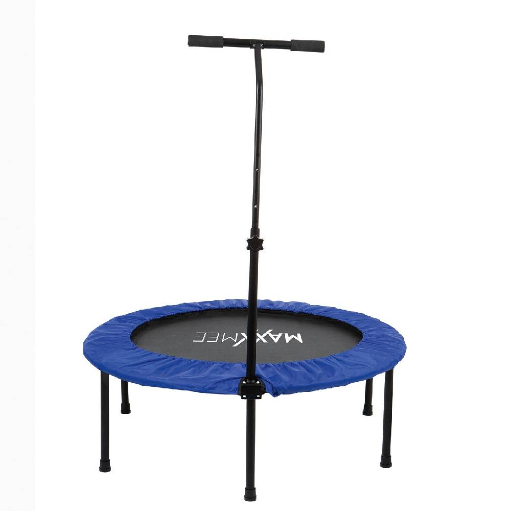 MAXXMEE Fitness Trampolin - Mit höhenverstellbarer Haltestange - blau/schwarz