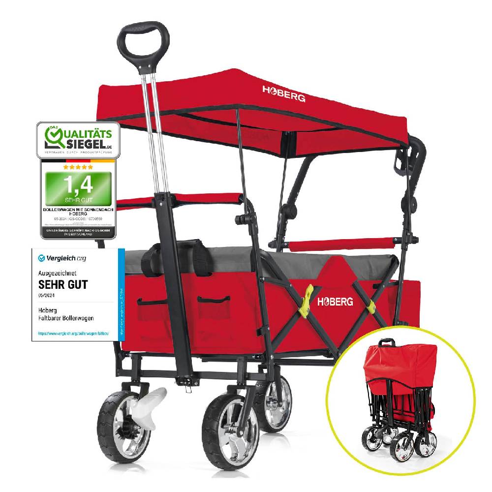 Hoberg Faltbarer Bollerwagen - Rot