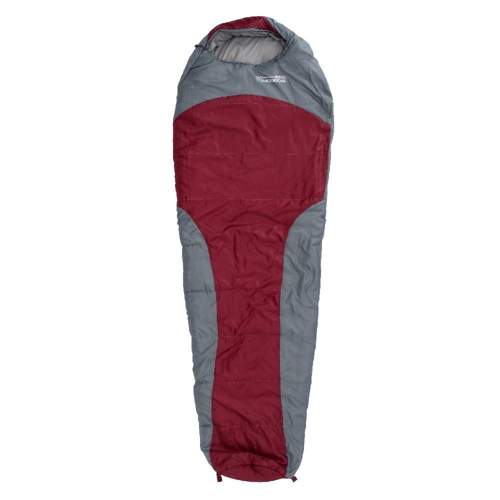 Where Tomorrow Camping Schlafsack Classic - Mumienschlafsack mit Tasche - 230 x 80 x 55 cm - Weinrot Sonderangebote