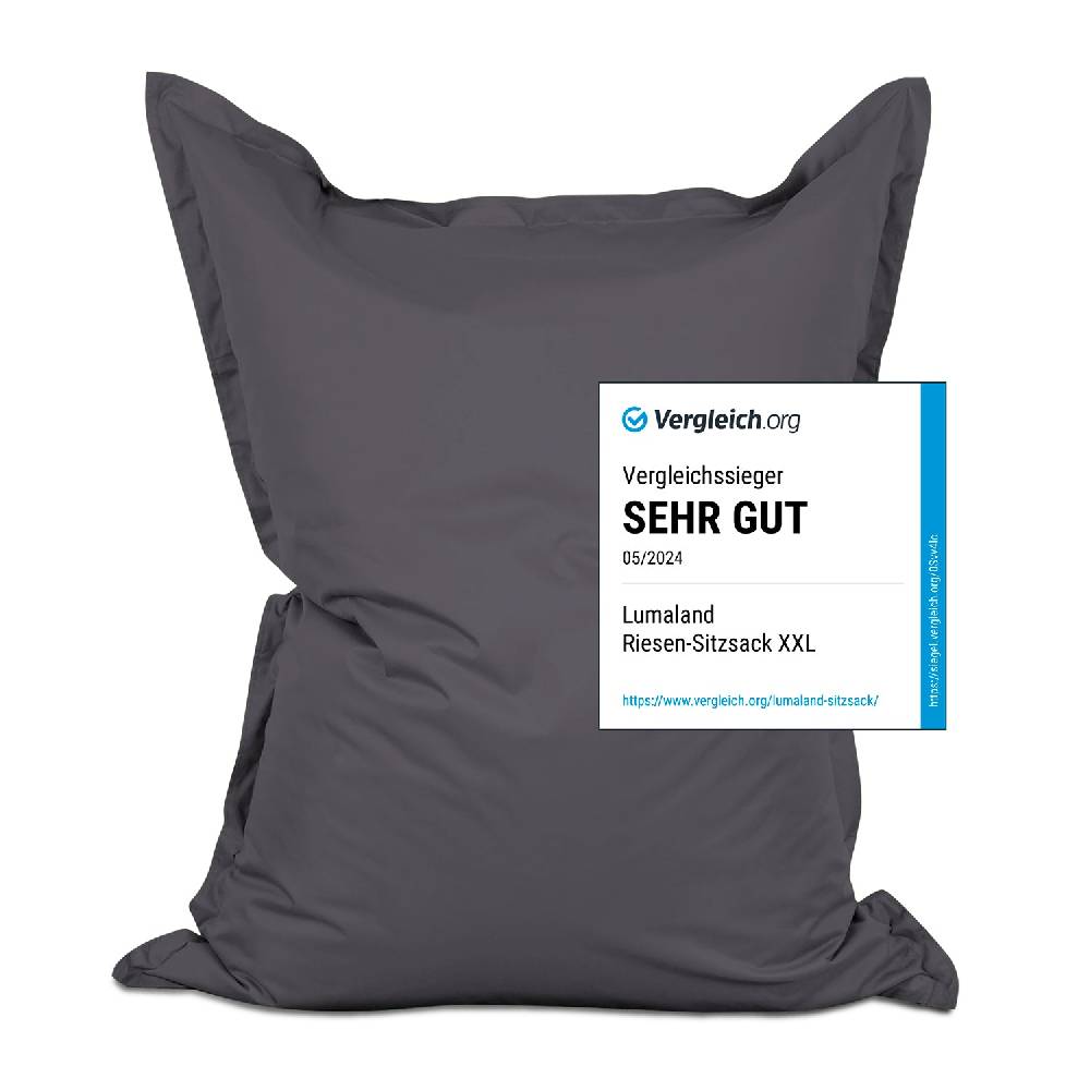 LUMALAND Sitzsack Classic XXL (380 L) - indoor & outdoor - Anthrazit
