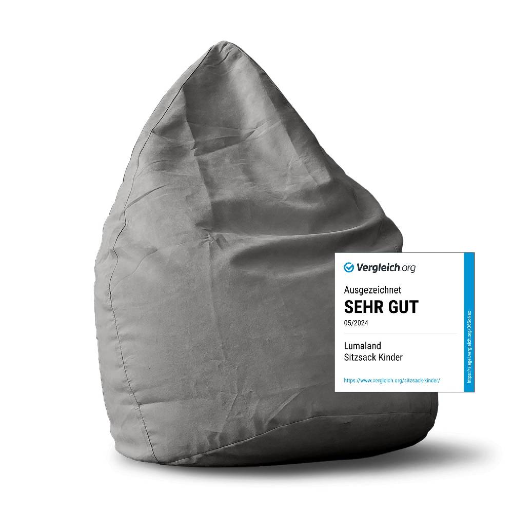 LUMALAND Luxury XL Sitzsack (120 L) - indoor - Grau