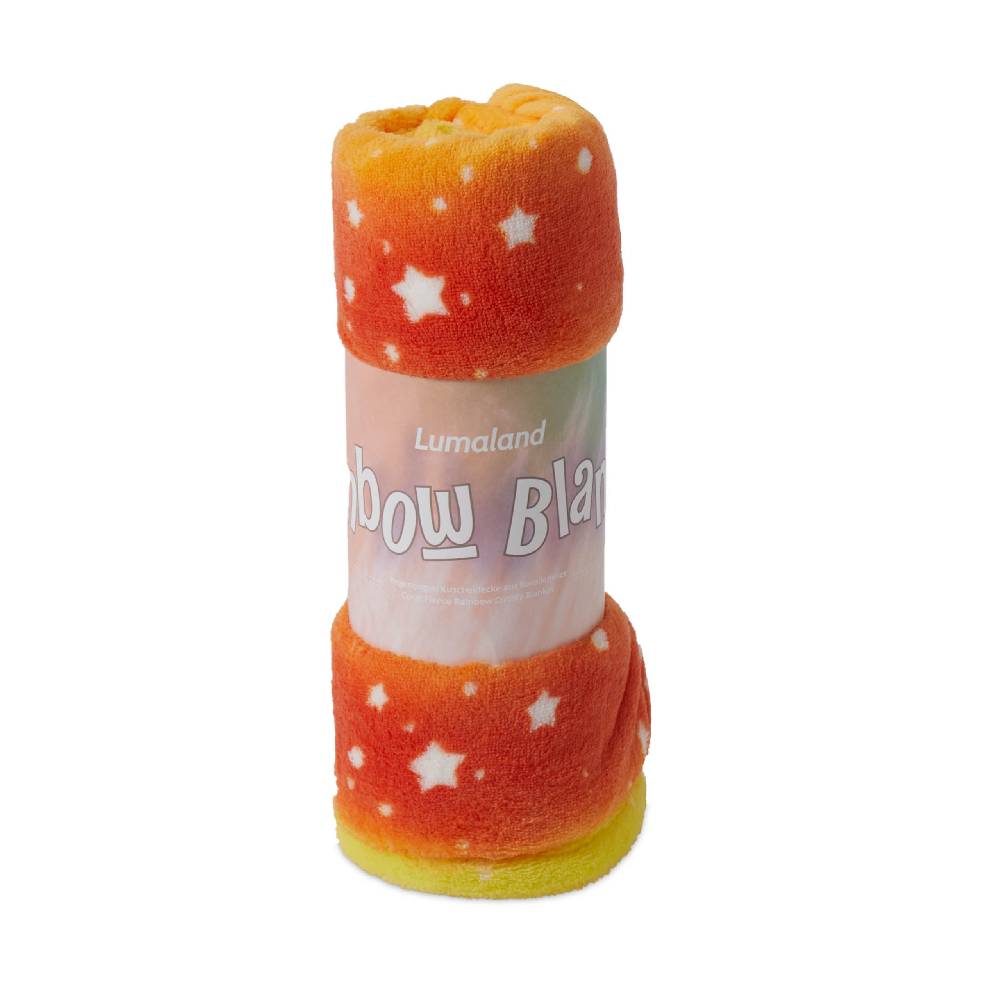 LUMALAND Kuscheldecke für Kinder - 75 x 100 cm - Orange Star