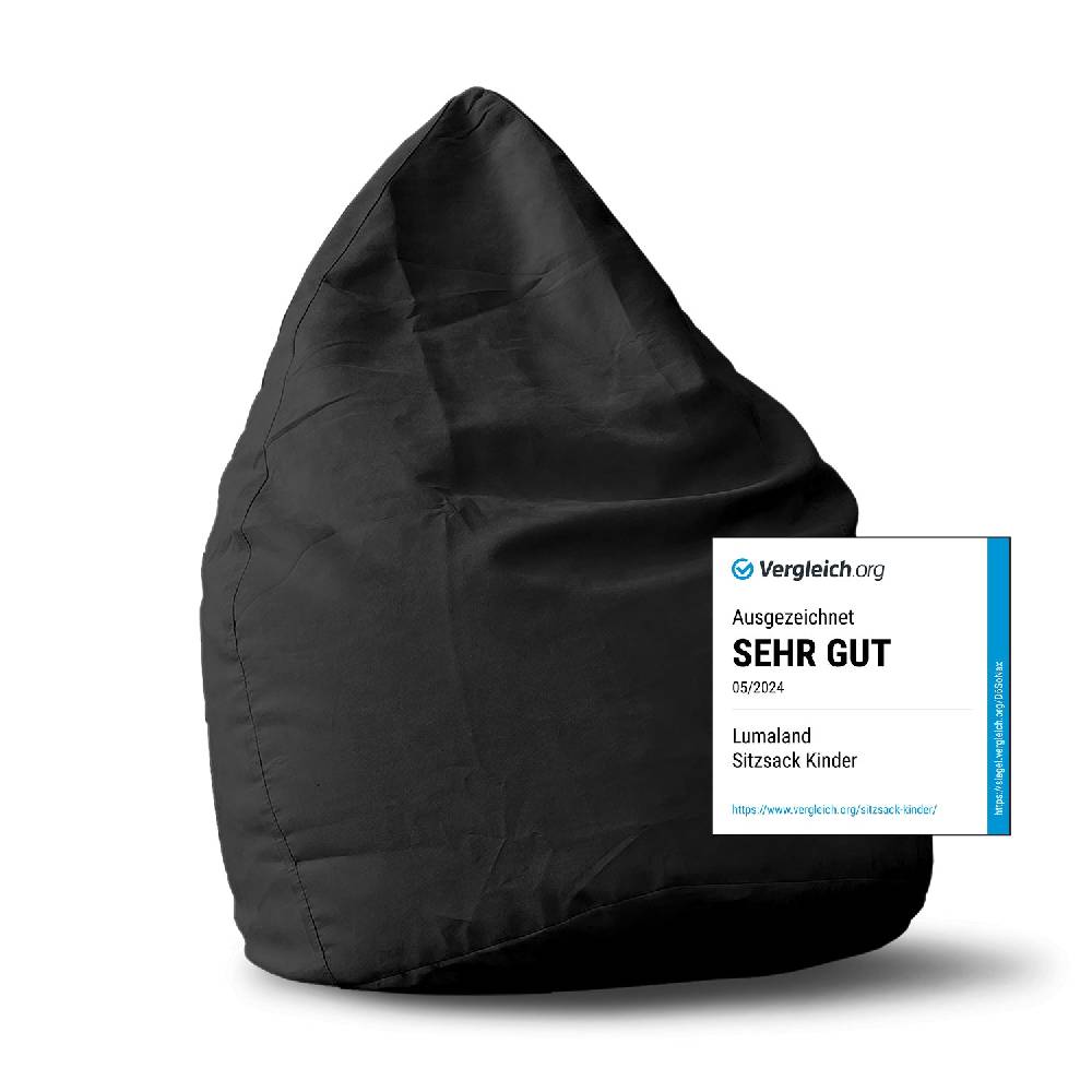 LUMALAND Luxury XL PLUS Sitzsack (220 L) - indoor - Schwarz