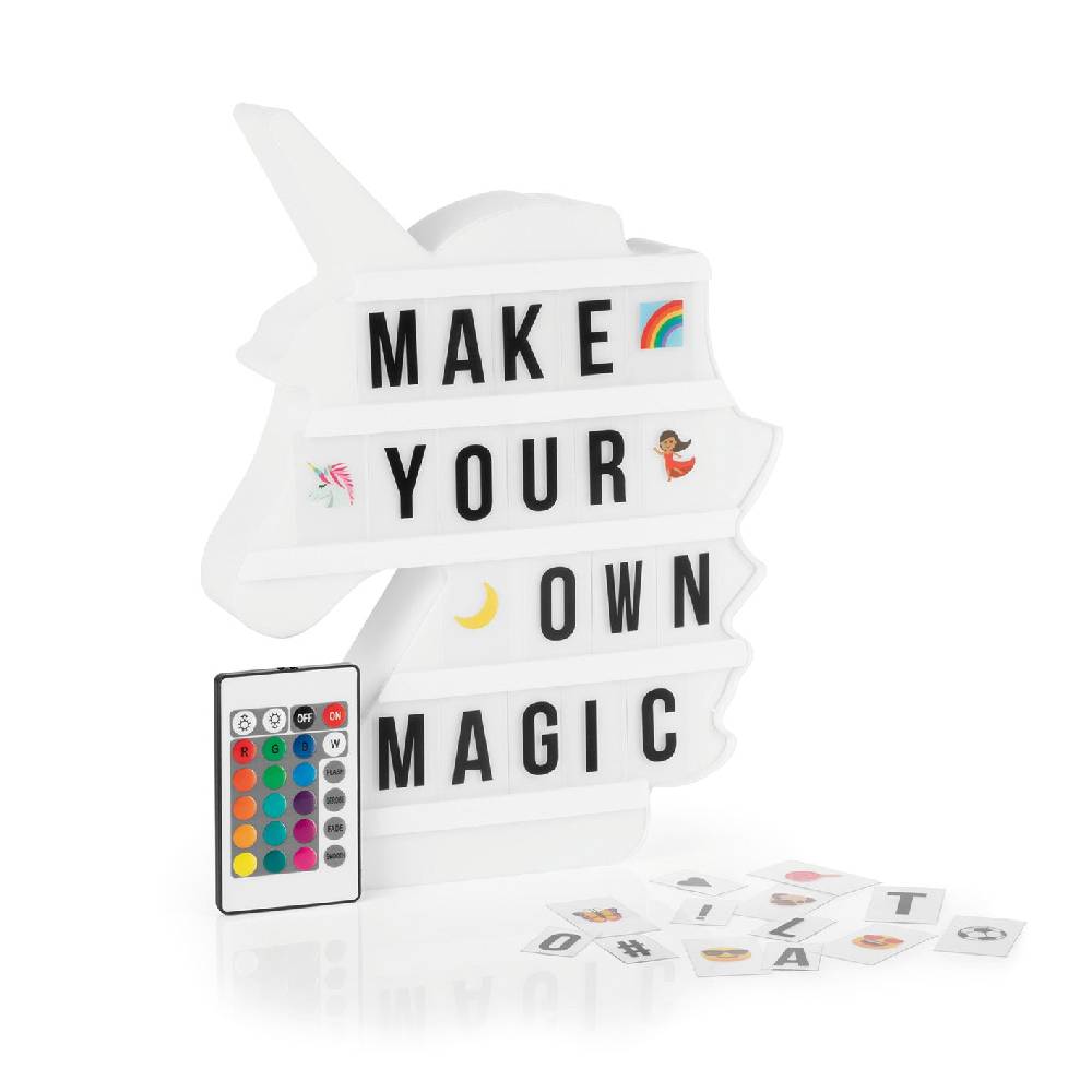 EASYmaxx LED-Leuchtkasten Einhorn - 173 Buchstaben & 150 Moodjis