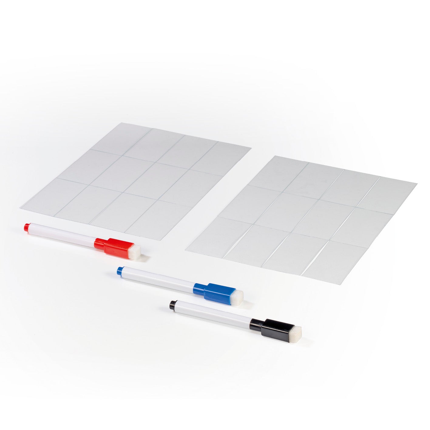 EASYmaxx Schreib-Set für Leuchtkasten - 3 Stifte & 20 blanko Karten - schwarz/blau/rot