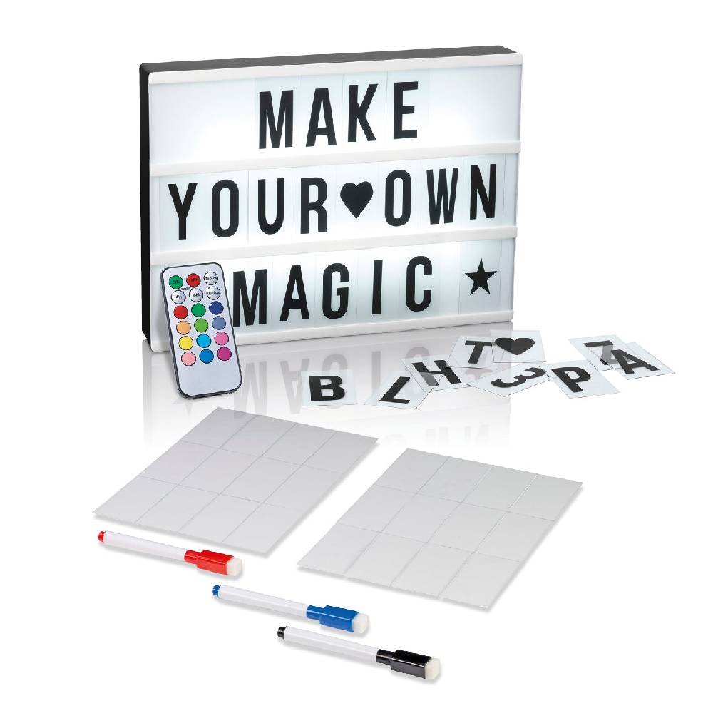 EASYmaxx LED-Leuchtkasten mit 173 Buchstaben & Symbole inkl. Schreib-Set (3 Stifte & 20 Karten)