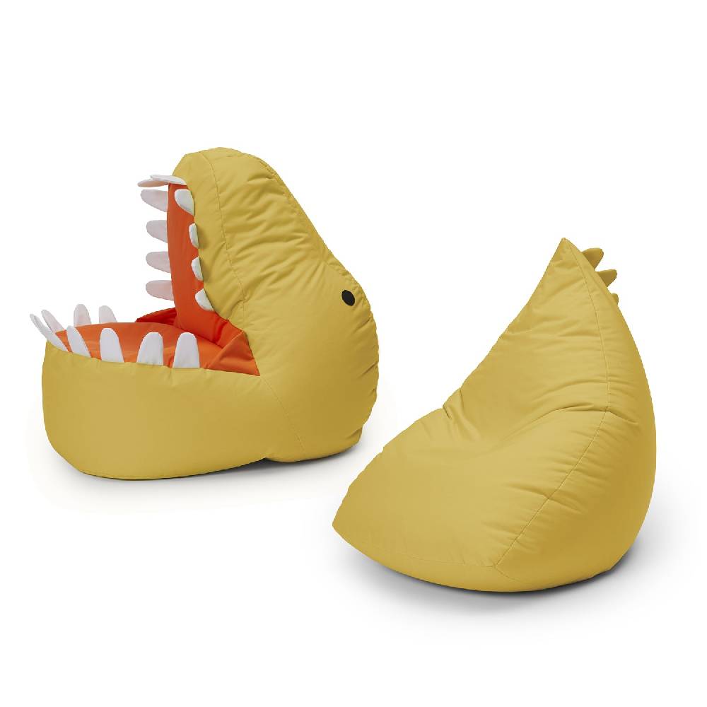 LUMALAND Kindersitzsack-Set "Dino" (2-tlg.) - indoor & outdoor - Senfgelb Schlussverkauf