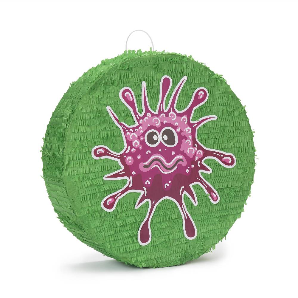 LUMALAND Pinata Set zum Befüllen inkl. Schläger & Augenbinde "Beat The Virus"