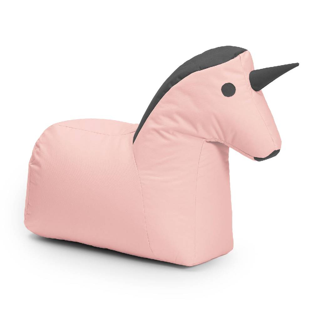 LUMALAND Kindersitzsack Animal Line Einhorn (180 L) - indoor & outdoor - Pastell Pink/Stahlgrau Fabrikpreis