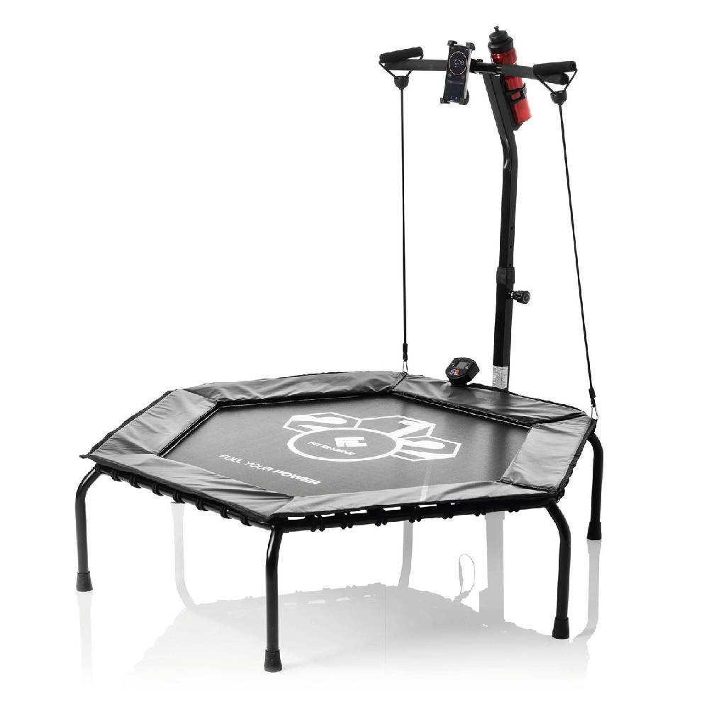 FitEngine Fitness-Trampolin Smart - 5-fach höhenverstellbarer Haltegriff
