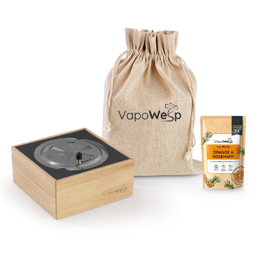 VapoWesp Räucherbox inkl. Pulver Orange & Rosemary (50 g)