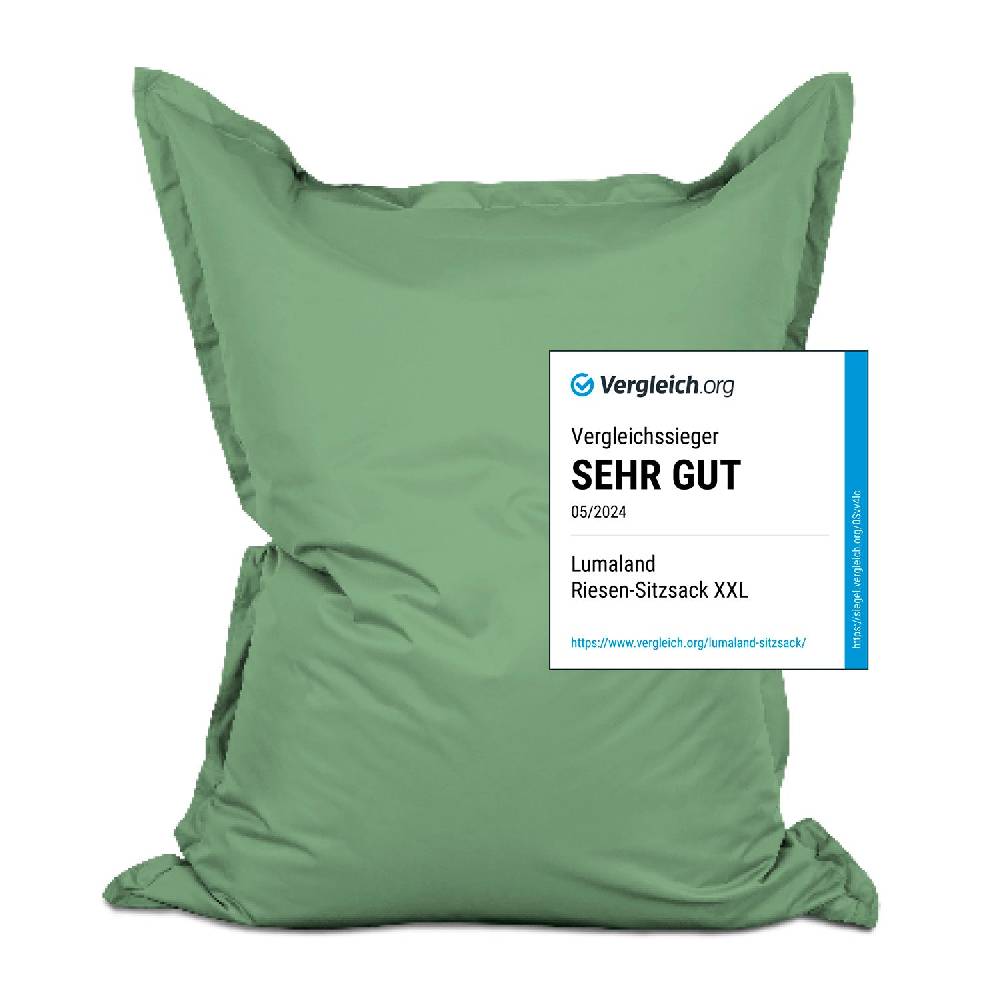 LUMALAND Sitzsack Classic XXL (380 L) - indoor & outdoor - Pastell Grün