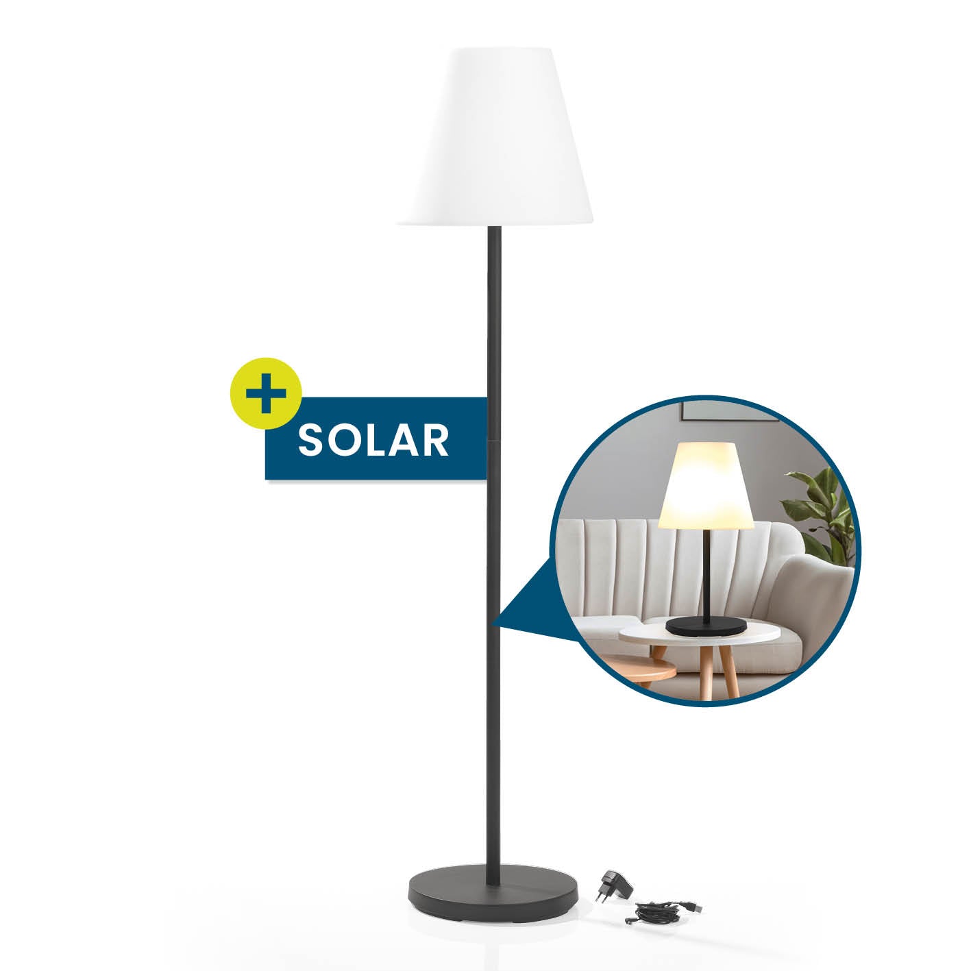 Hoberg Solar-Stehlampe - 3-fach höhenverstellbar - 3 Helligkeitsstufen Günstig kaufen