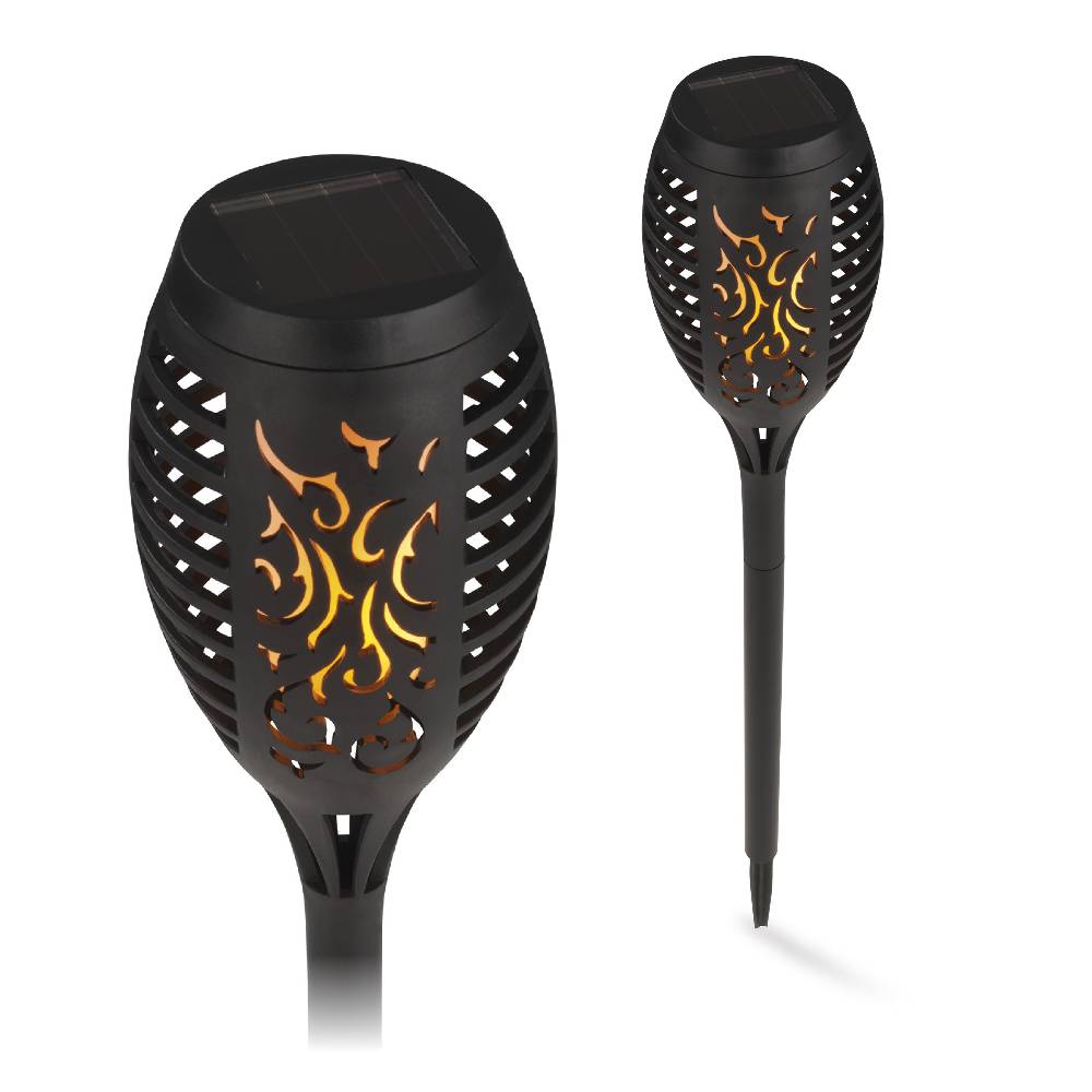MAXXMEE Solar-Fackel LED mit Tageslichtsensor - 2er-Set - schwarz Flash Sale