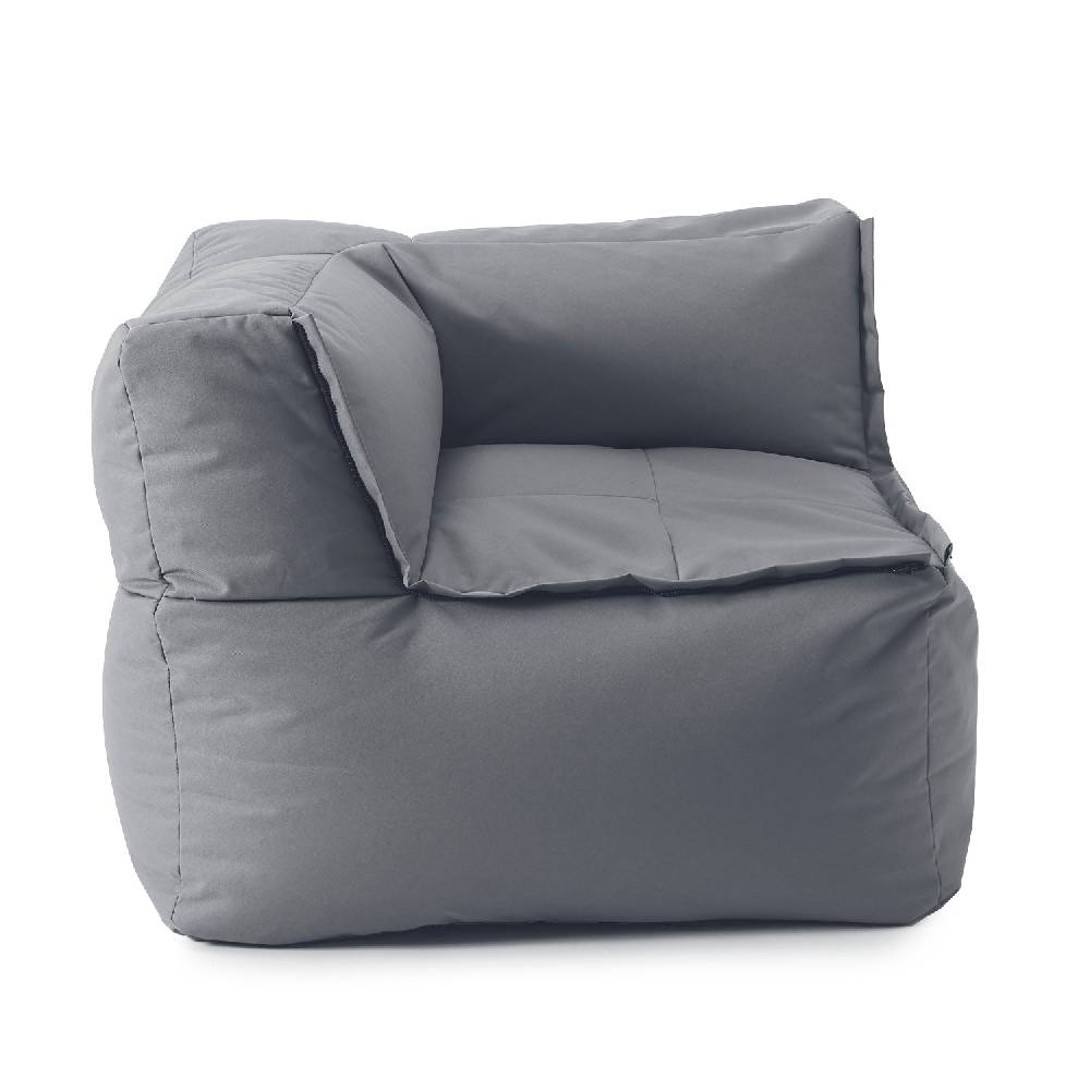 LUMALAND Sitzsack-Sofa Ecke links (340 L) - Modulares System - indoor & outdoor - Grau