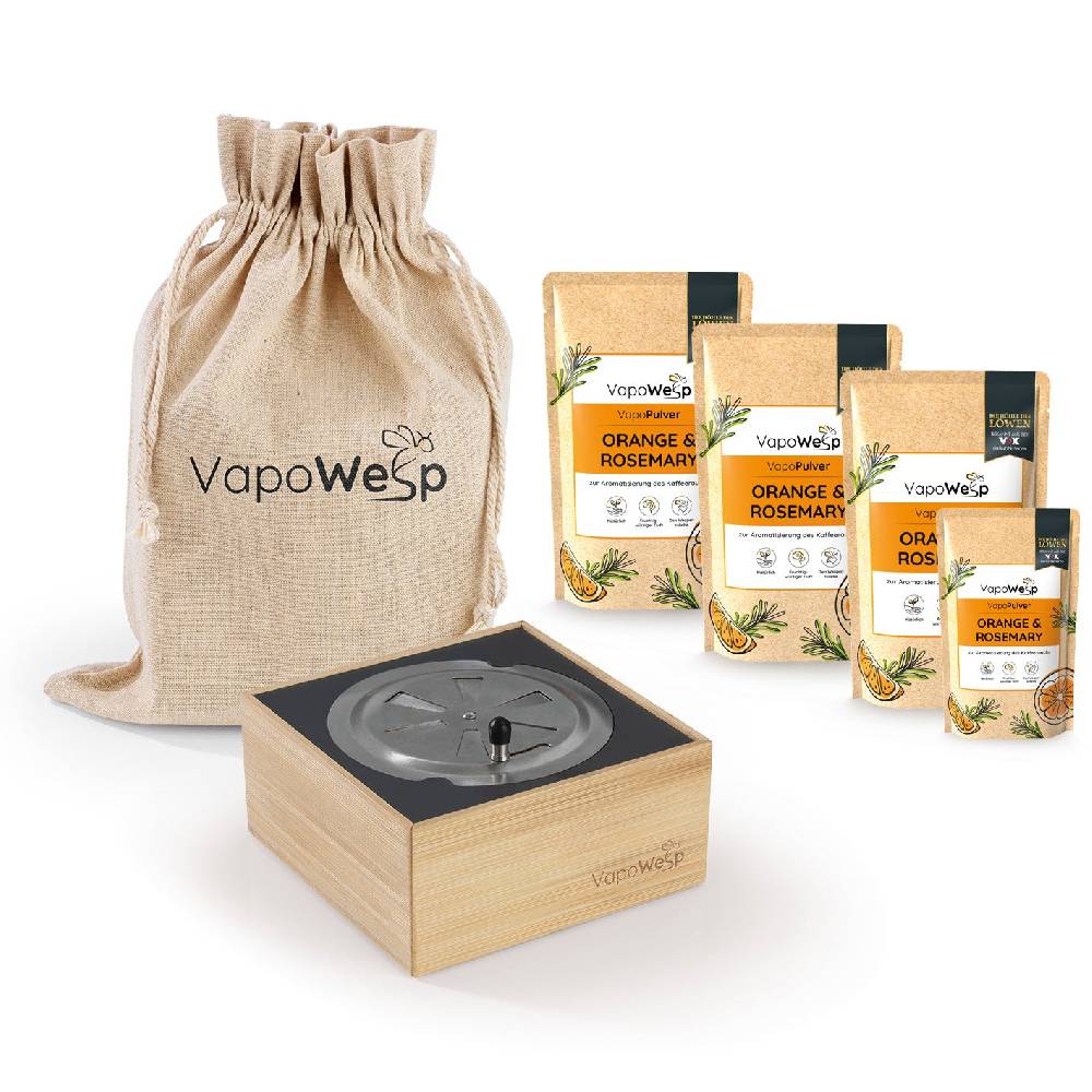 VapoWesp Räucherbox inkl. Orange & Rosemary (3x je 100 g / 1x 50 g)