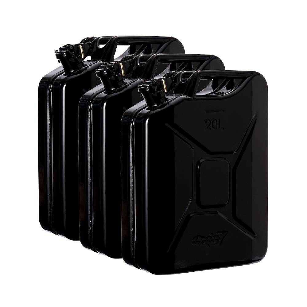 Oxid7 3x Metall Benzinkanister 20 Liter - Schwarz