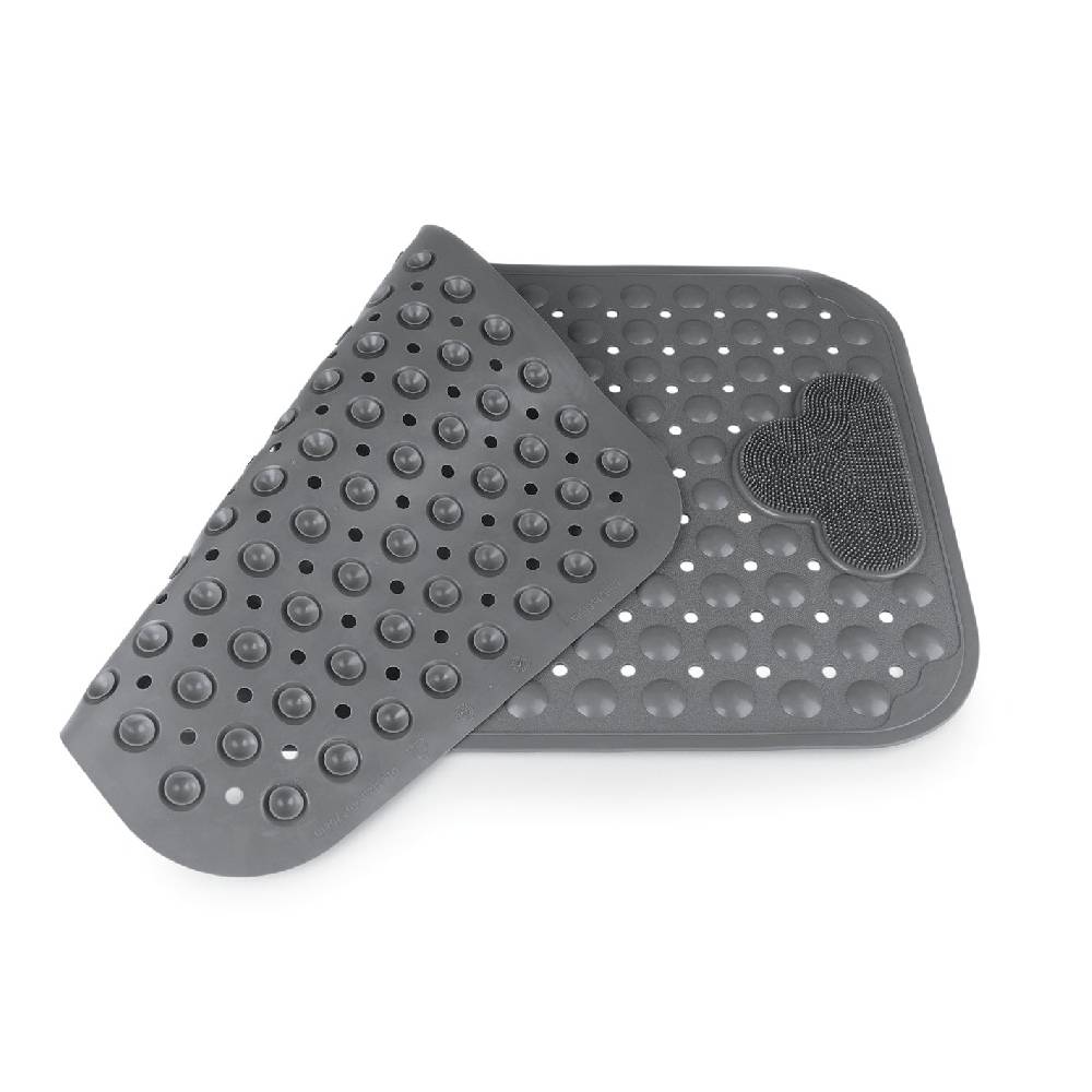 EASYmaxx Duschmatte mit Saugnäpfen - Rutschfest - 70x40 cm - grau