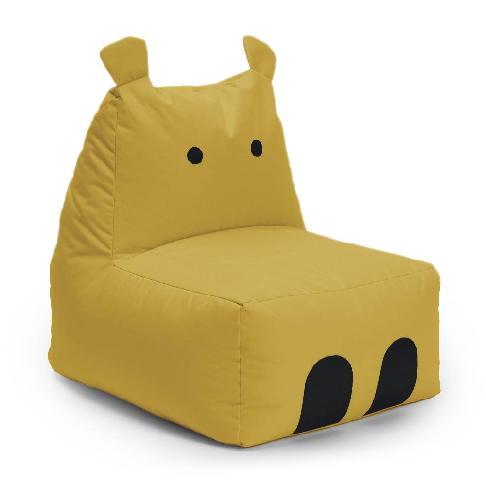 LUMALAND Kindersitzsack Animal Line Hippo (200 L) - indoor & outdoor - Senfgelb