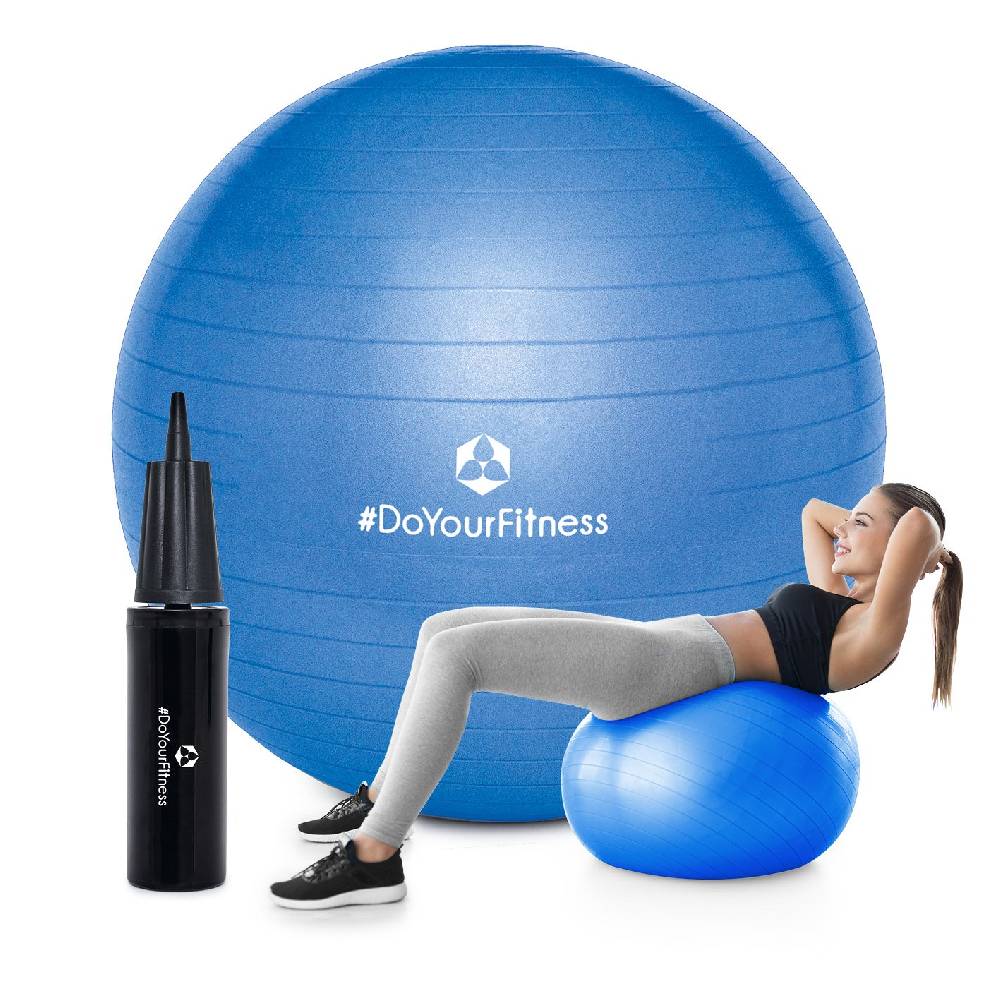 #DoYourFitness Gymnastikball inkl. Ballpumpe - Fitness Sitzball - Blau - 65 cm