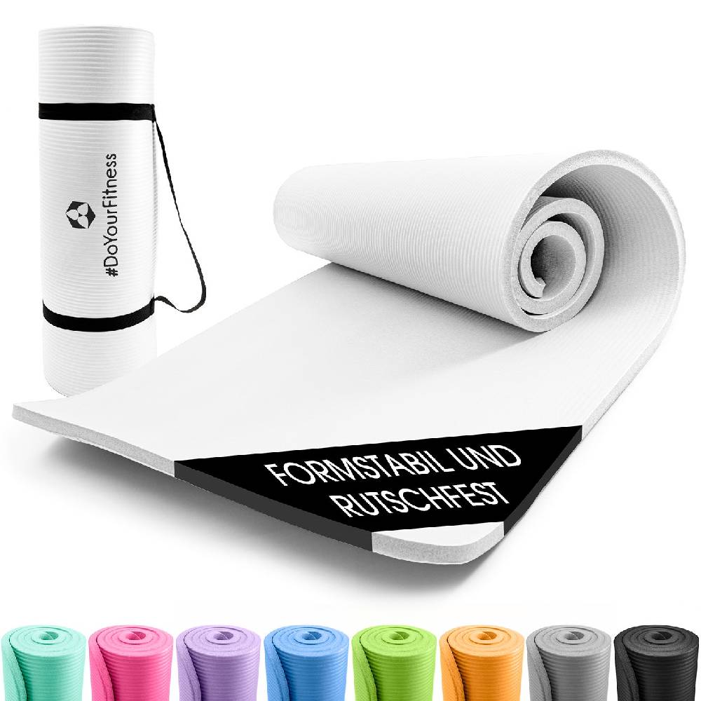 #DoYourFitness Fitness- und Gymnastikmatte - 183 x 61 x 1 cm - Weiß