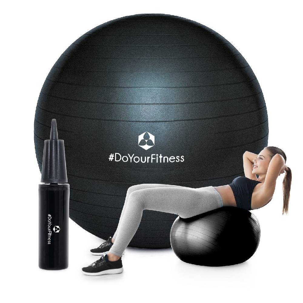 #DoYourFitness Gymnastikball inkl. Ballpumpe - Fitness Sitzball - Schwarz - 55 cm Online Shopping
