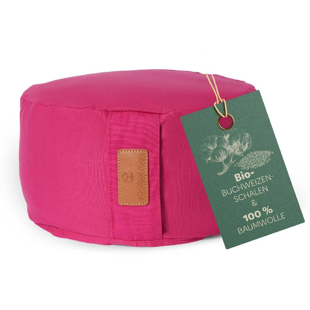 #DoYourYoga Yoga-Kissen Vishnu - gefüllt mit Bio-Buchweizenschalen - Rund 30 x 30 x 15 cm - Pink Black Friday
