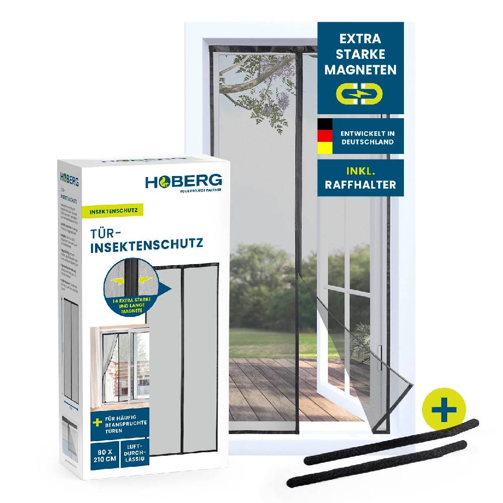 Hoberg Insektenschutzvorhang - mit XXL-Magnetbändern - 90 x 210 cm Vatertagsangebot