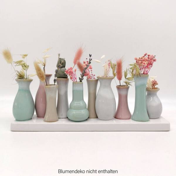 ﻿Mea Living 10 Väschen auf Tablett aus Keramik multicolour Kostenloser Versand international
