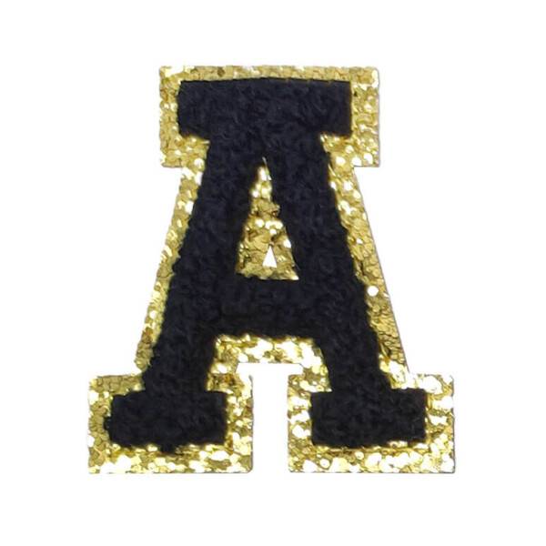 Mea Living Buchstabensticker "A" schwarz/gold Glitter Mea Living Buchstabensticker "A" schwarz/gold Glitter